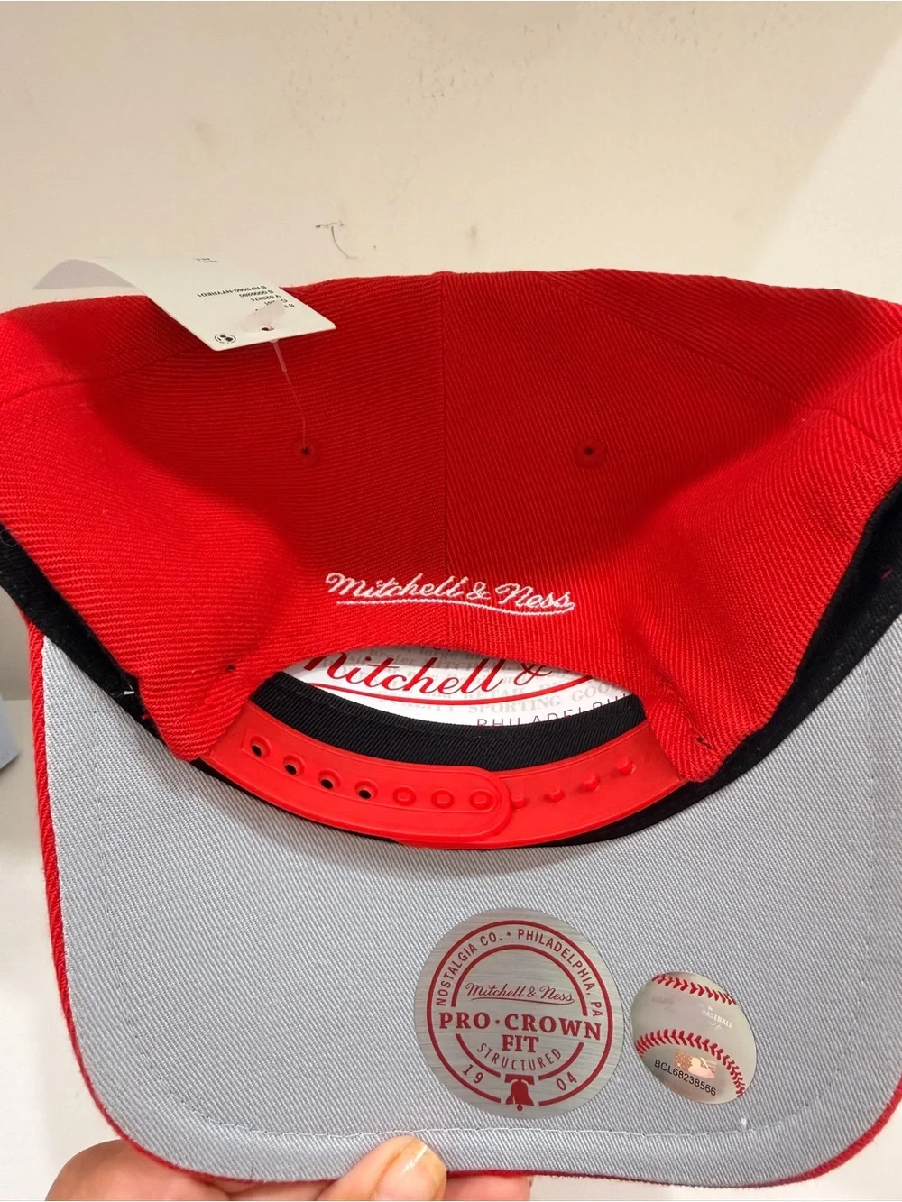 Mitchell & Ness Red New York Kids Baseball Cap with White Embroidery